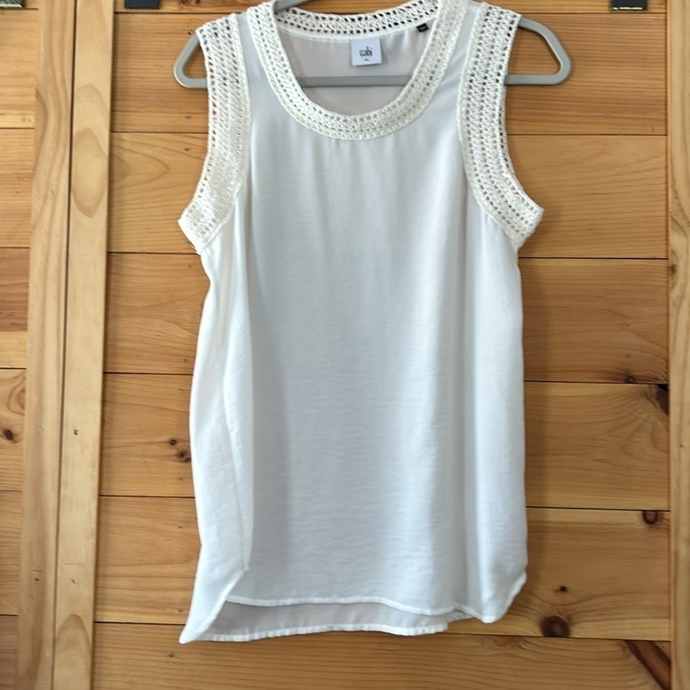 Cabi Marisa Blouse Crochet Trim